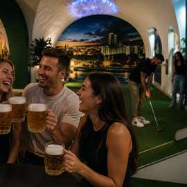 Praga: minigolf con birra e prosecco illimitati