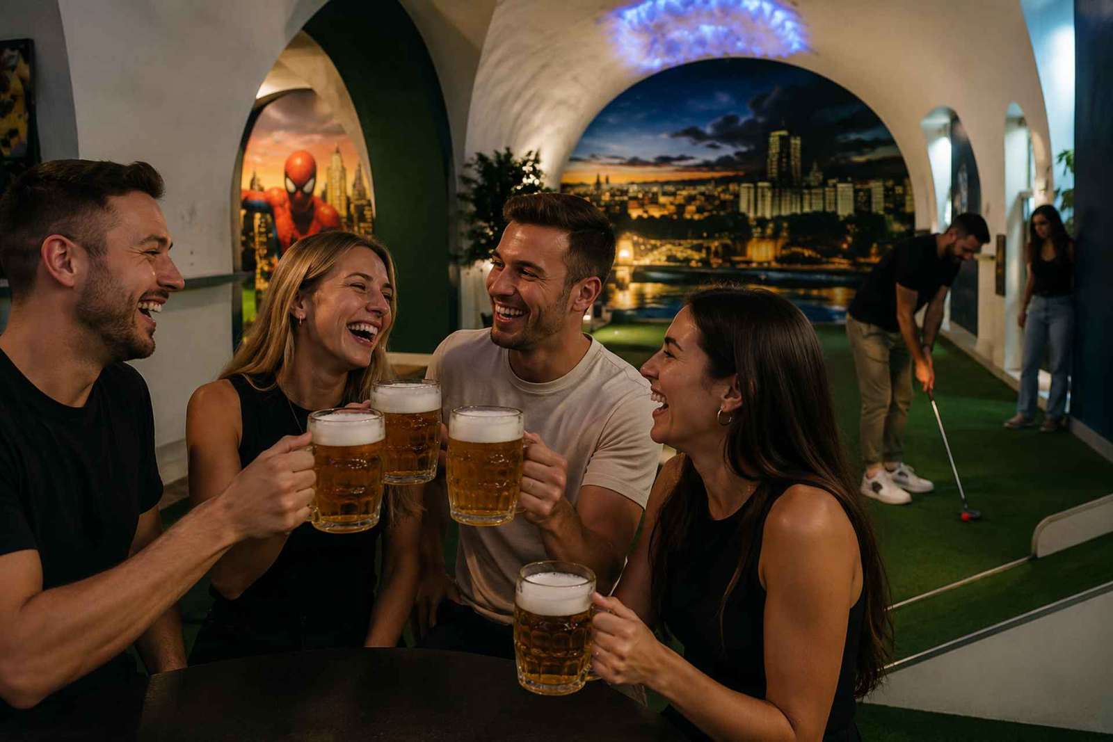 Praga: minigolf con birra e prosecco illimitati