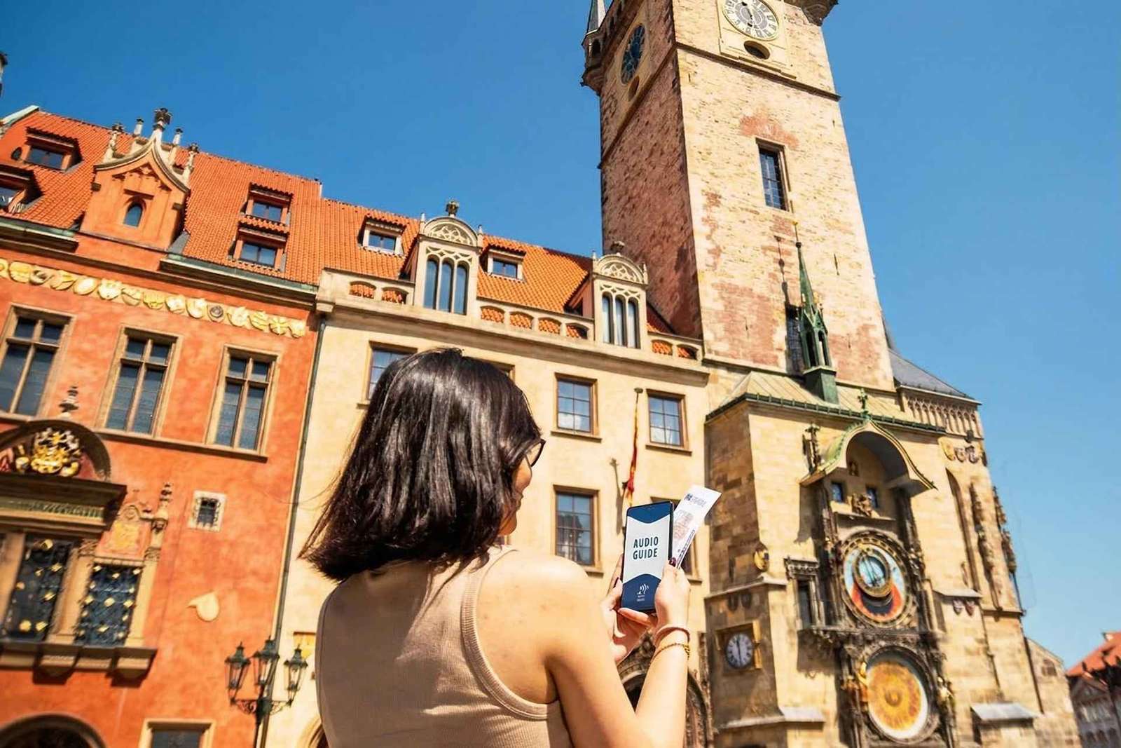 Praga: Bilet wstępu na wieżę zegarową astronomiczną i przewodnik audio