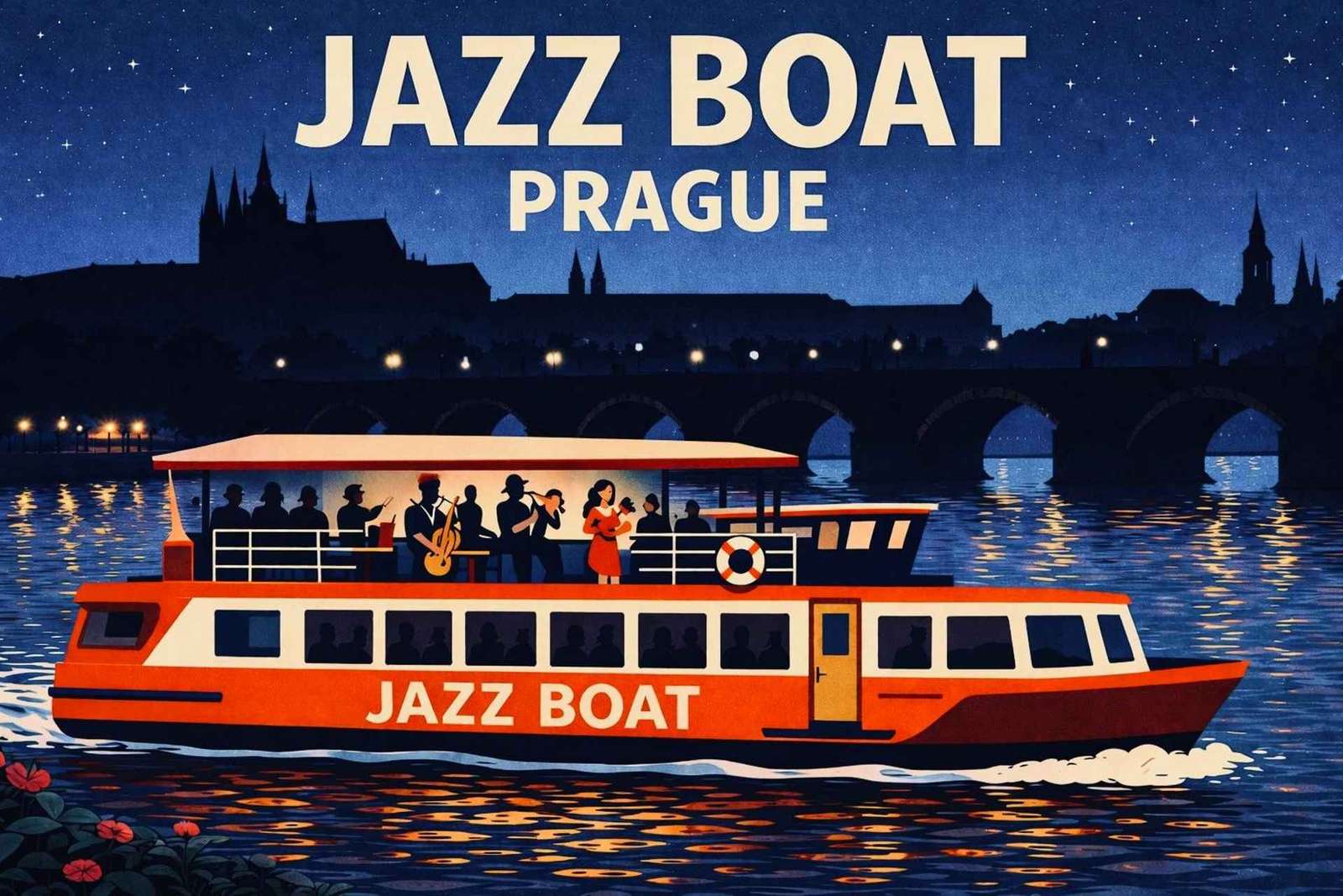 Praga: Crociera in barca jazz con concerto e pasto opzionale