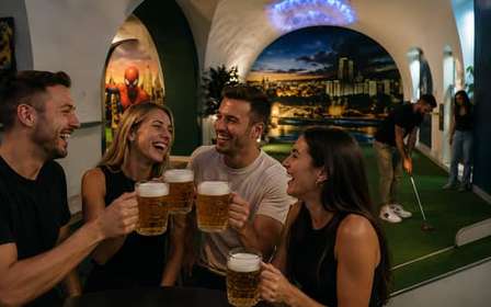 Minigolf en Praga con cerveza y prosecco ilimitados