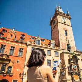 Praga: Bilet wstępu na wieżę zegarową astronomiczną i przewodnik audio